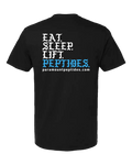 Eat. Sleep. Lift. Peptides. T-Shirt - Black